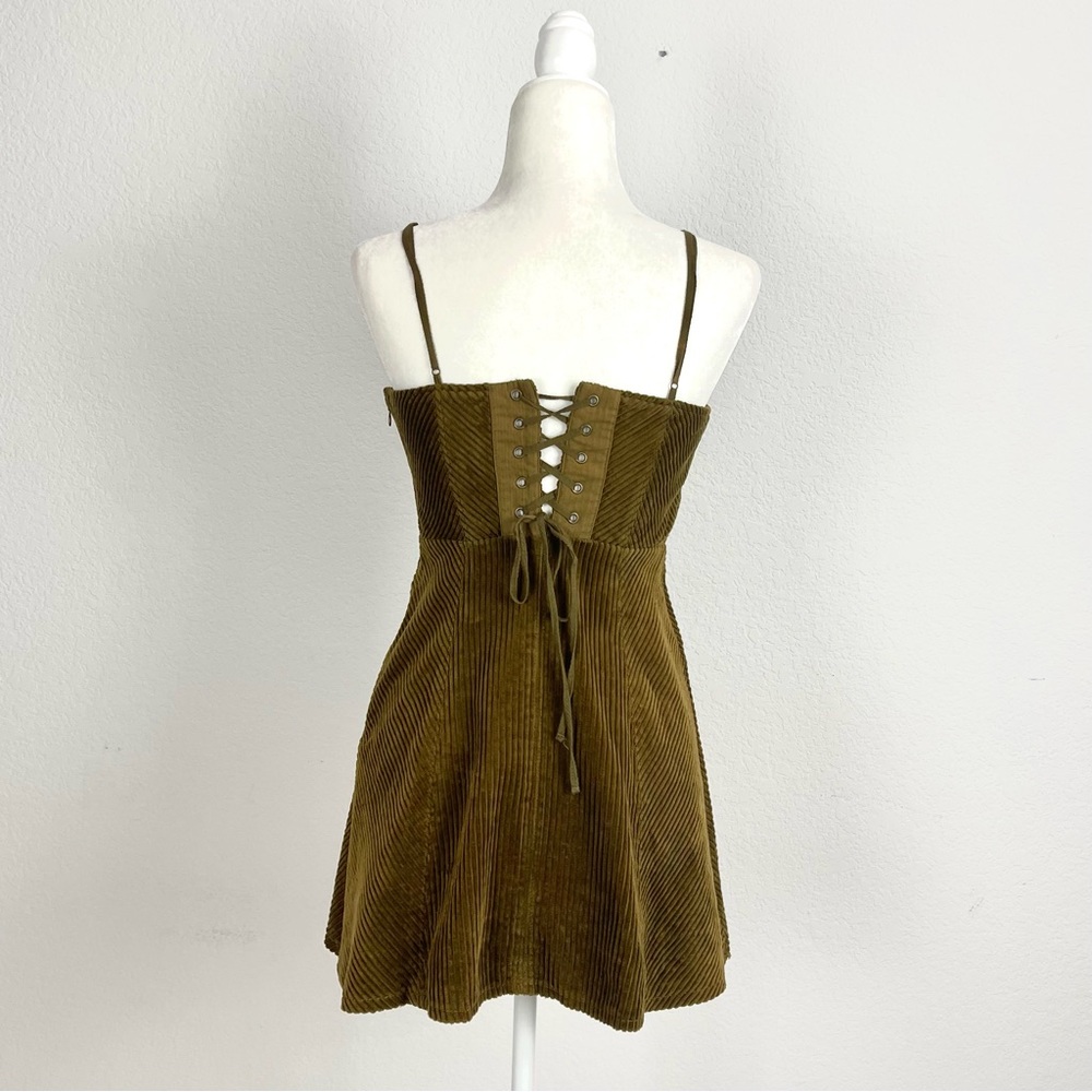 Urban Outfitters Y2K Corduroy Corset Mini Dress Sz. SP - Picture 4 of 10